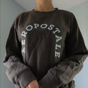 Aeropostale Grey Logo Crew Neck Sweatshirt S